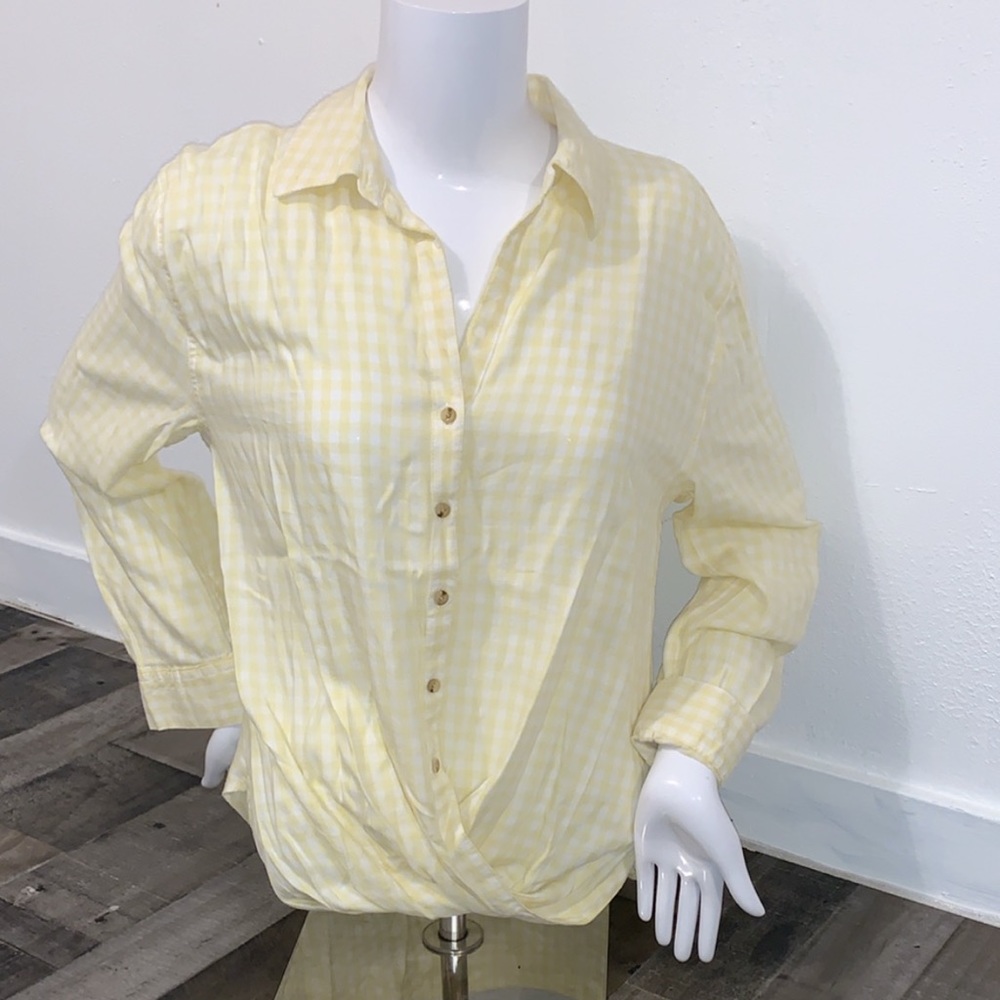 Yellow Maurices Top with Crossed Front